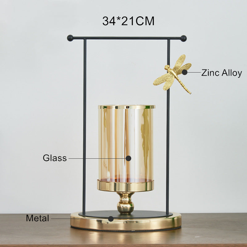 Anyhouz 34cm Candle Holder Flower Vase Tabletop Home Decor Modern Art Living Room Display House Decorative Crafts Ornaments with Metal Base-Tabletop Decor-PEROZ Accessories