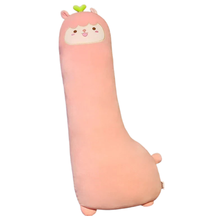 Anyhouz Side Sleeping Body Pillow Pink Lama Lovely Cartoon Animal Soft Cozy Throw Long Pillows 100cm-Sleeping Pillow-PEROZ Accessories