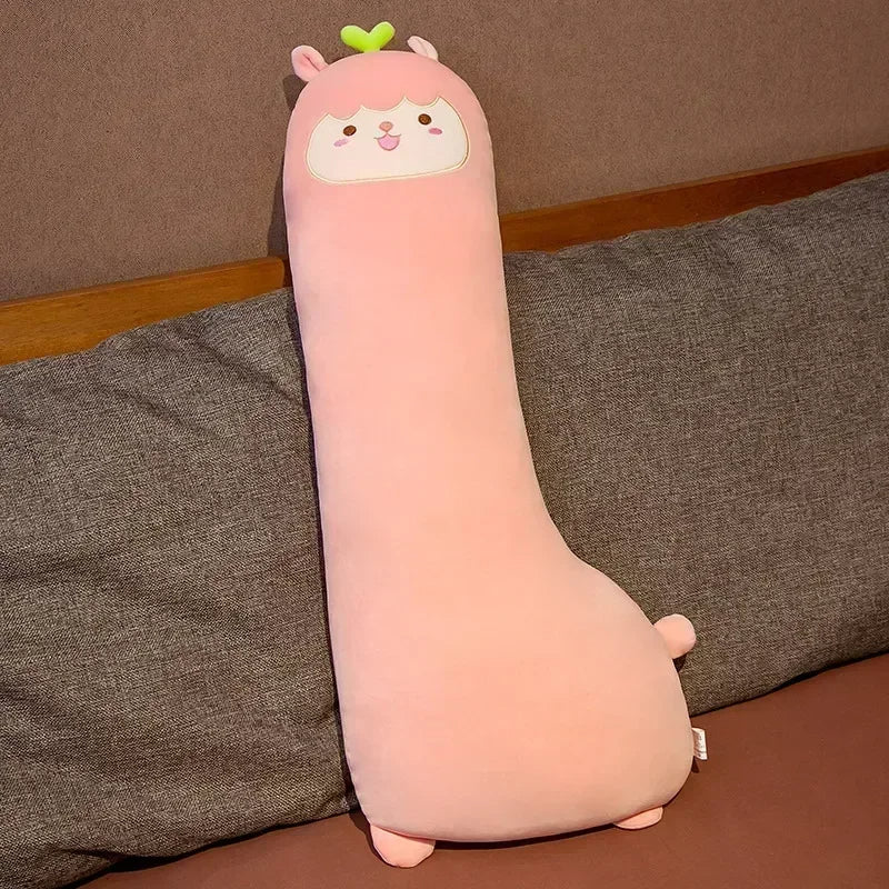 Anyhouz Side Sleeping Body Pillow Pink Lama Lovely Cartoon Animal Soft Cozy Throw Long Pillows 100cm-Sleeping Pillow-PEROZ Accessories