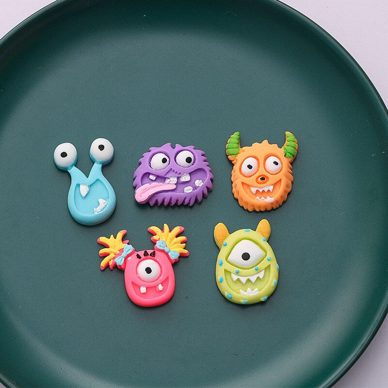 Anykidz 5pcs Little Monster Design Shoe Charm Accessories Jeans Clogs Pendant Pin Designer Ornament Jibbitz for Crocs-Shoe Charms-PEROZ Accessories
