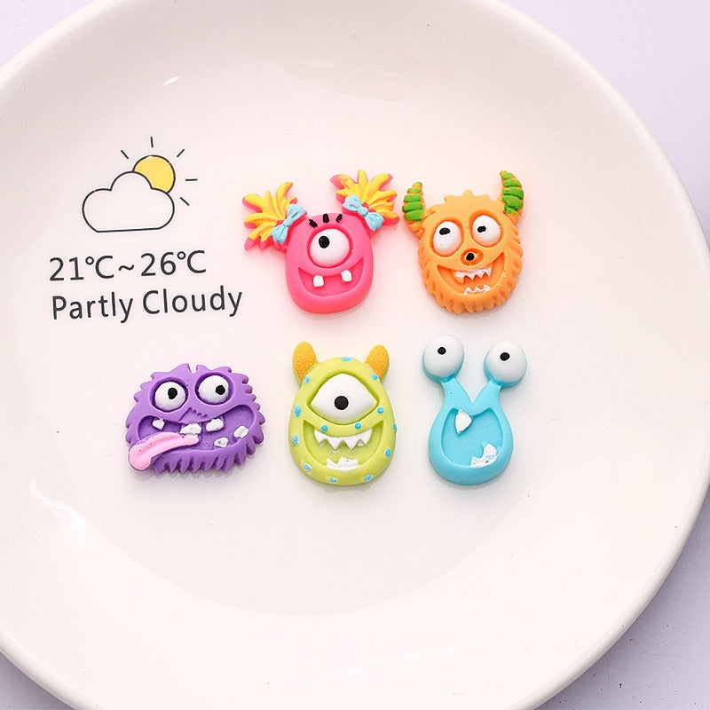 Anykidz 5pcs Little Monster Design Shoe Charm Accessories Jeans Clogs Pendant Pin Designer Ornament Jibbitz for Crocs-Shoe Charms-PEROZ Accessories
