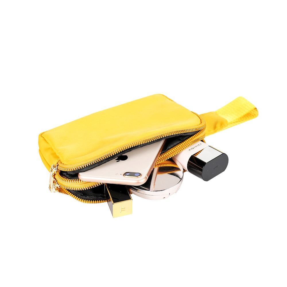 Anypack Waist Bag Yellow Dual Zipper Crossbobdy Belt Bag with Adjustable Strap-Travel Bag-PEROZ Accessories
