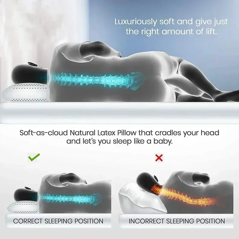 Anyhouz Orthopedic Pillows Pink for Neck Pain Relieve Comfortable and Breathable for Cervical Health Care 60*40*14cm-Sleeping Pillow-PEROZ Accessories