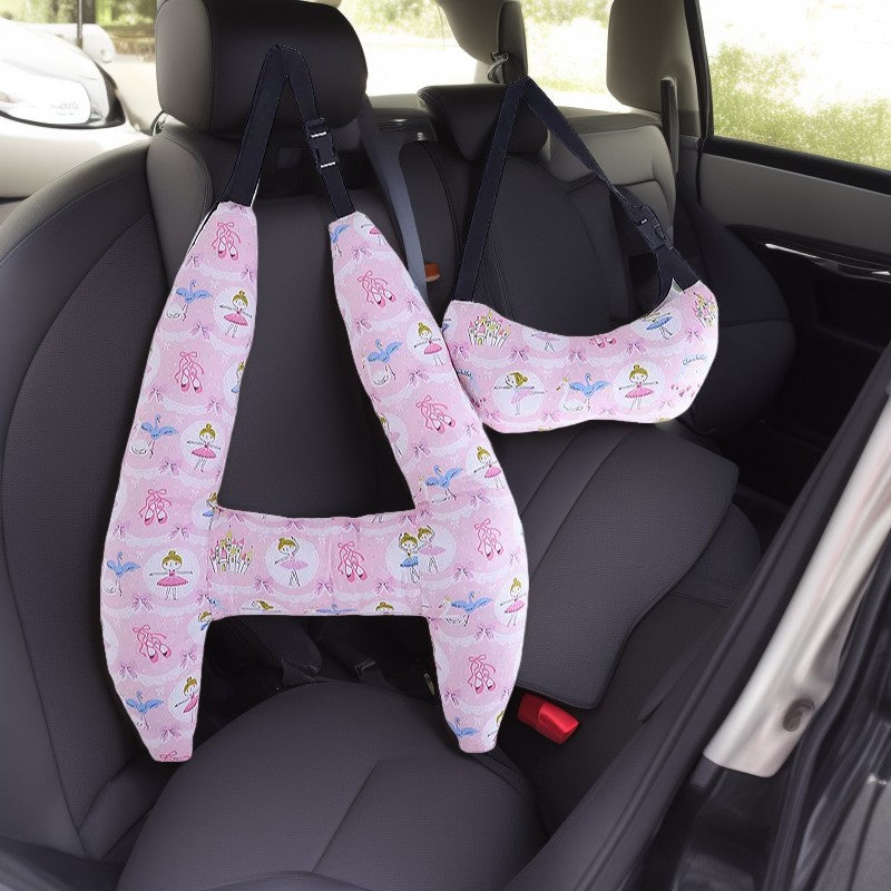 Anypack Car Travel Pillow Pink Girl 1 Set for Kids and Adult Neck Head Support H-Shape Travel Pillow-Neck Pillow-PEROZ Accessories