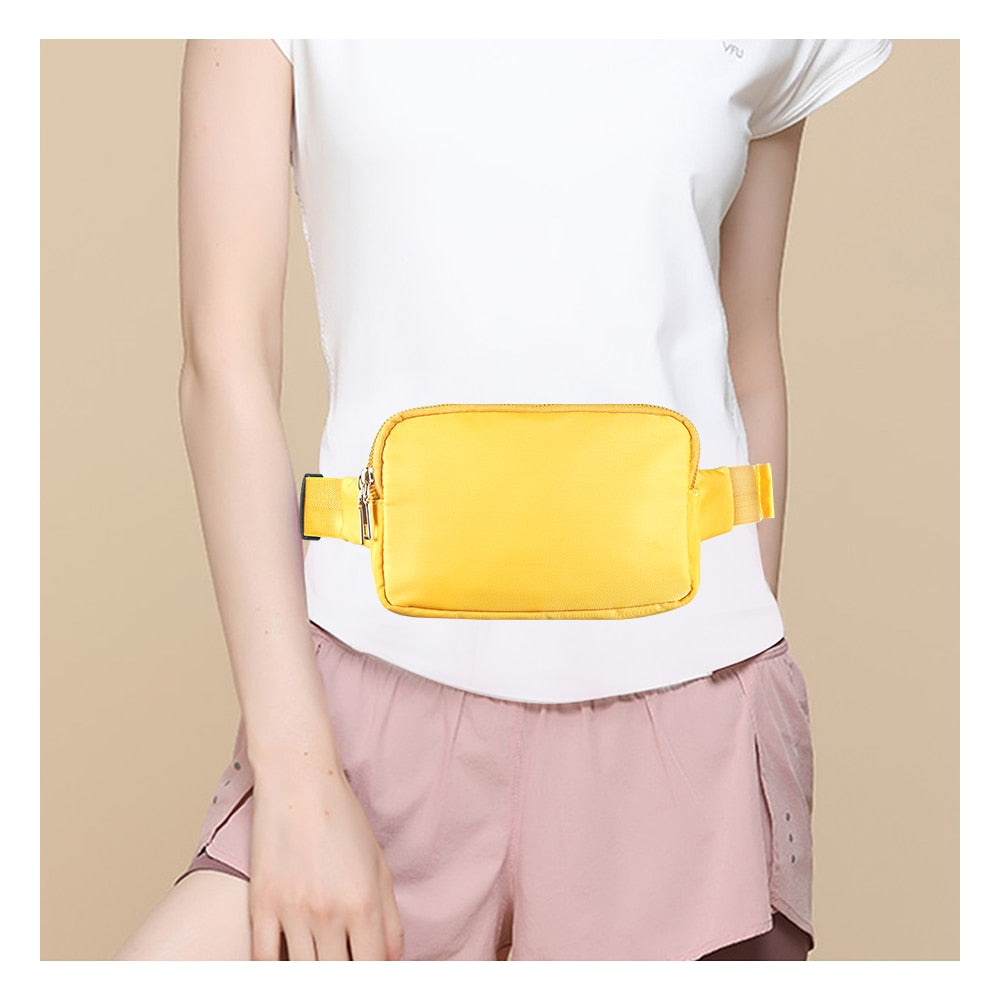 Anypack Waist Bag Yellow Dual Zipper Crossbobdy Belt Bag with Adjustable Strap-Travel Bag-PEROZ Accessories