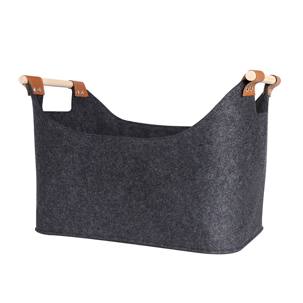 Anyhouz Storage Bag Gray Basket Fire Wood Fruit Vegetable Flower Plant Organizing Rack Container-Exercise & Fitness-PEROZ Accessories