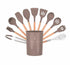 Anygleam Kitchen Utensils 11 Set Natural Beech Wooden Handle Cookware Tool with Storage Heat Resistant Non Stick Accessories-Spatula and Shovel-PEROZ Accessories