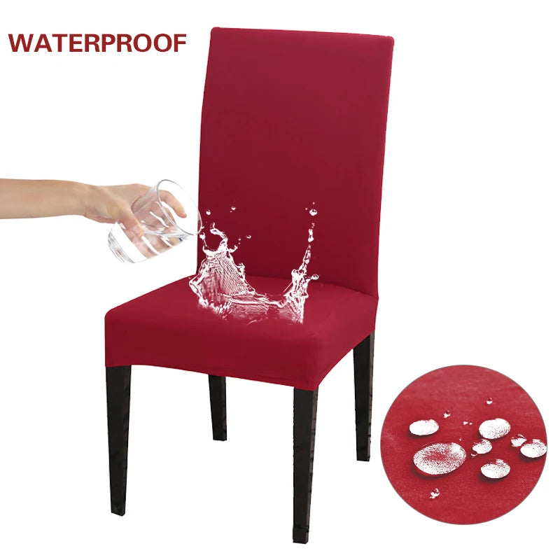 Anyhouz Chair Cover Red with Anti-Dirt and Waterproof Elastic Material for Dining Room Kitchen Wedding Hotel Banquet Restaurant-Chair Cover-PEROZ Accessories