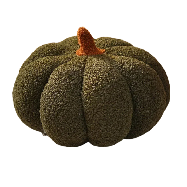 Anyhouz Throw Pillows Forest Green Lamb Fleece Pumpkin Plush Toys for Home Decor Throw Pillow Living Room Bedroom 35cm-Sleeping Pillow-PEROZ Accessories