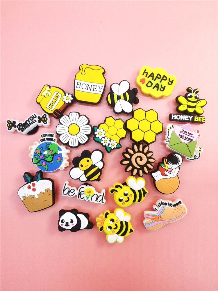 Anykidz 20pcs Random Color Cartoon Shoe Charm Accessories Jeans Clogs Pendants Designer Ornament Jibbitz for Crocs-Shoe Accessories-PEROZ Accessories