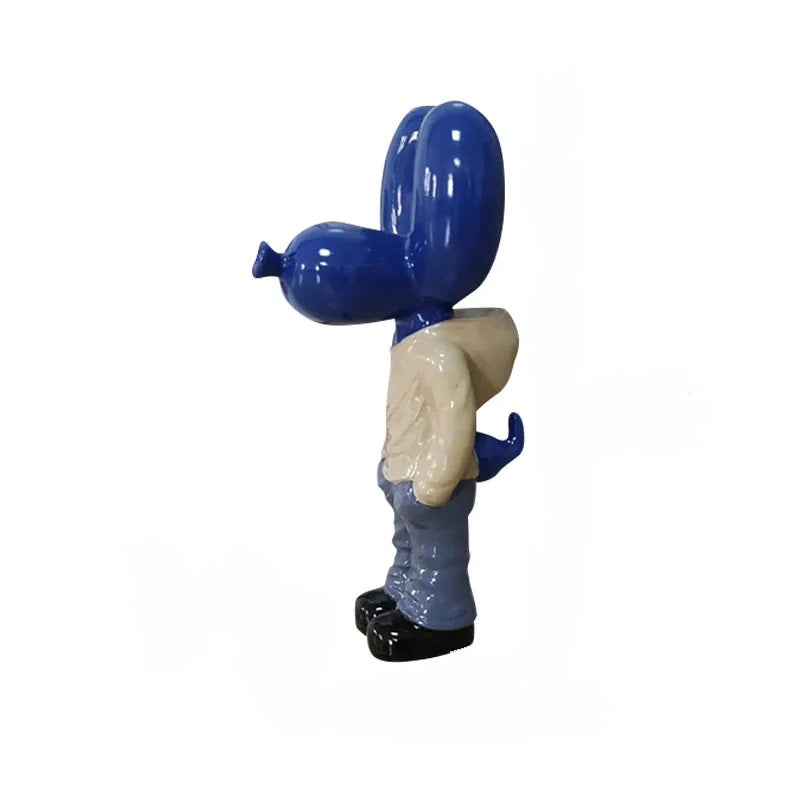 Anyhouz Home Figurine Balloon Dog Statue Blue 7inch Street Art Resin for Living Room Desktop Decoration Accessories Gifts-Sculptures & Statues-PEROZ Accessories
