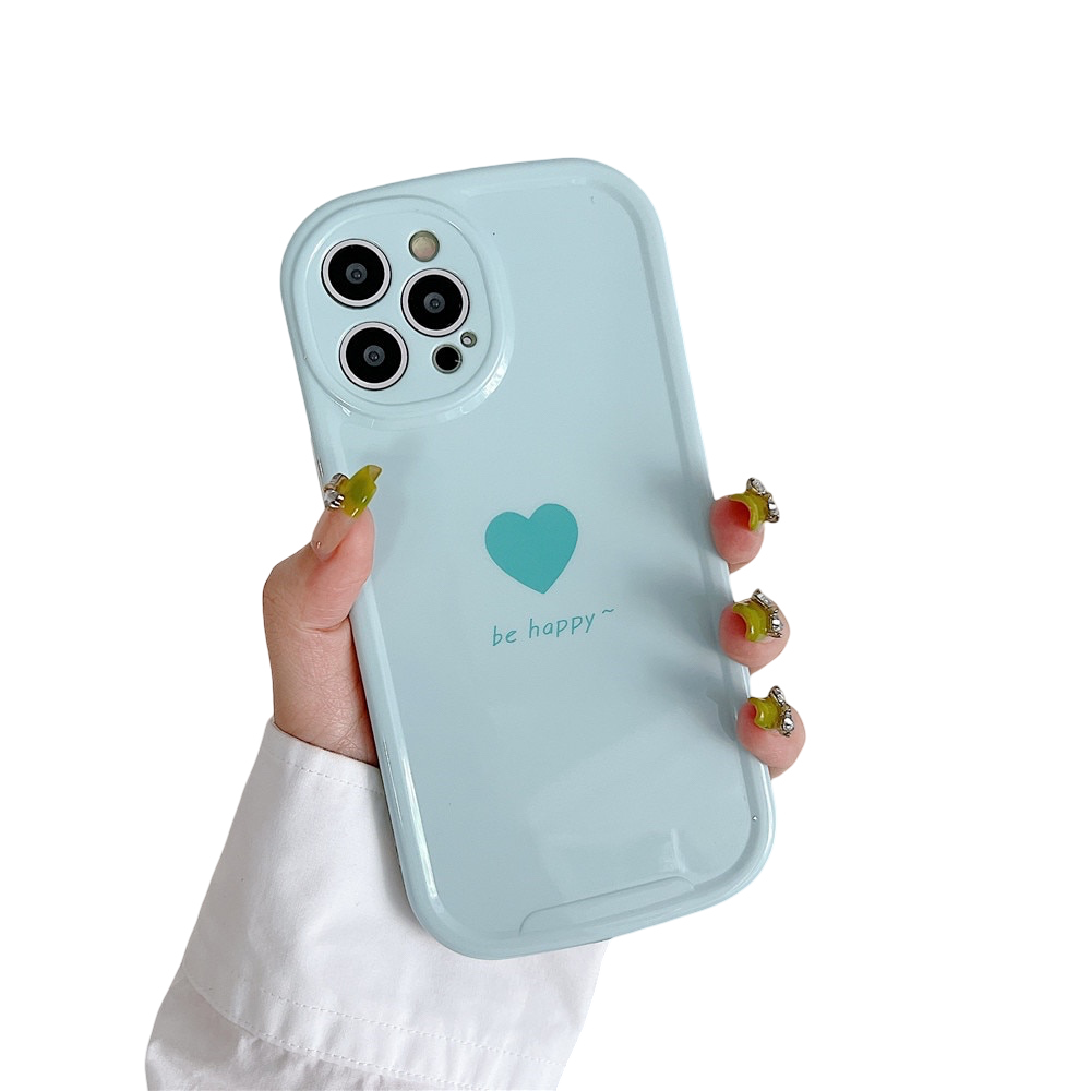 Anymob iPhone Case Blue Lovely Love Heart Soft Silicone Shockproof Bumper Camera Protection Cover-Mobile Phone Cases-PEROZ Accessories
