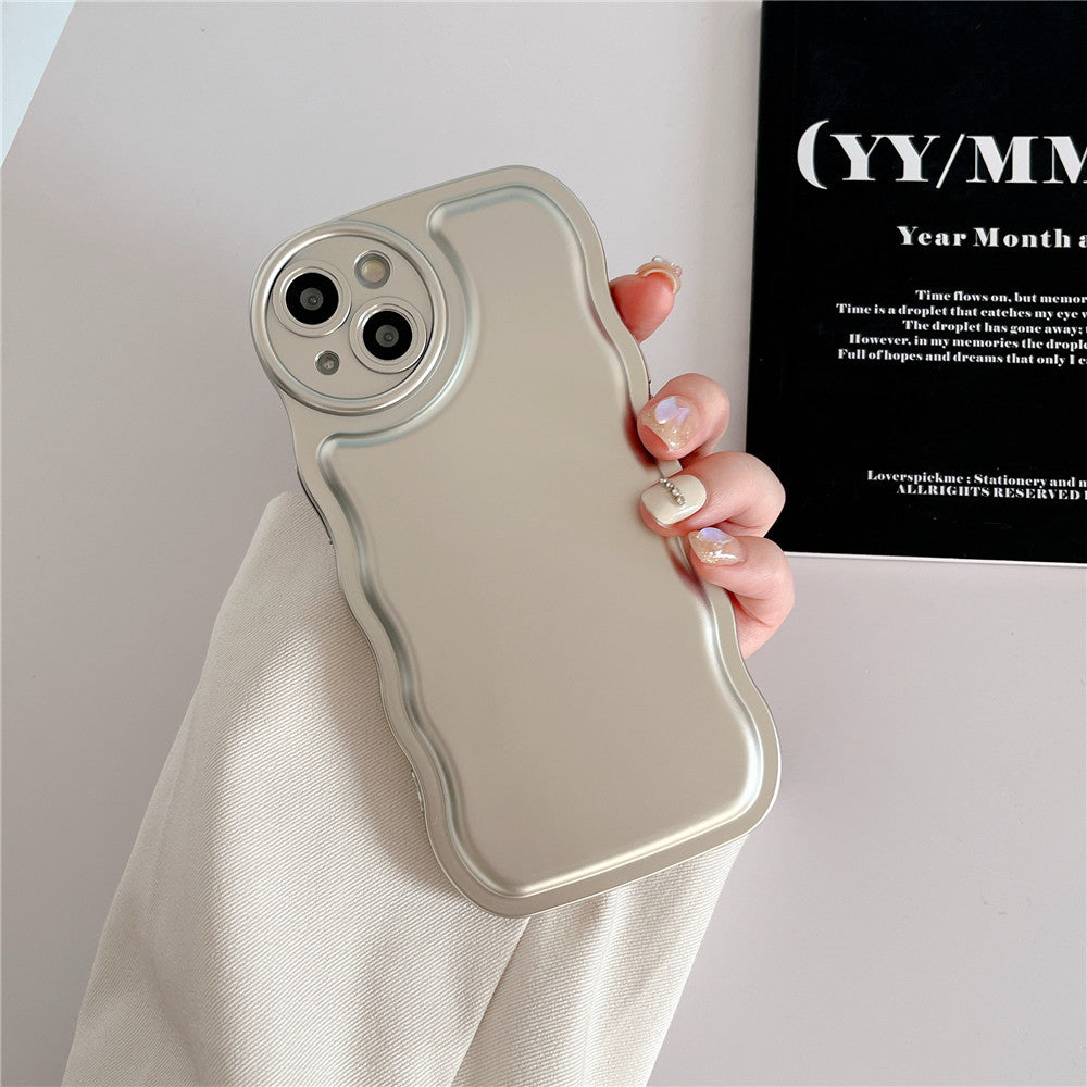 Anymob iPhone Case Silver Curly Wave Plating Air Cushion Soft Silicon Shockproof Cover-Mobile Phone Cases-PEROZ Accessories