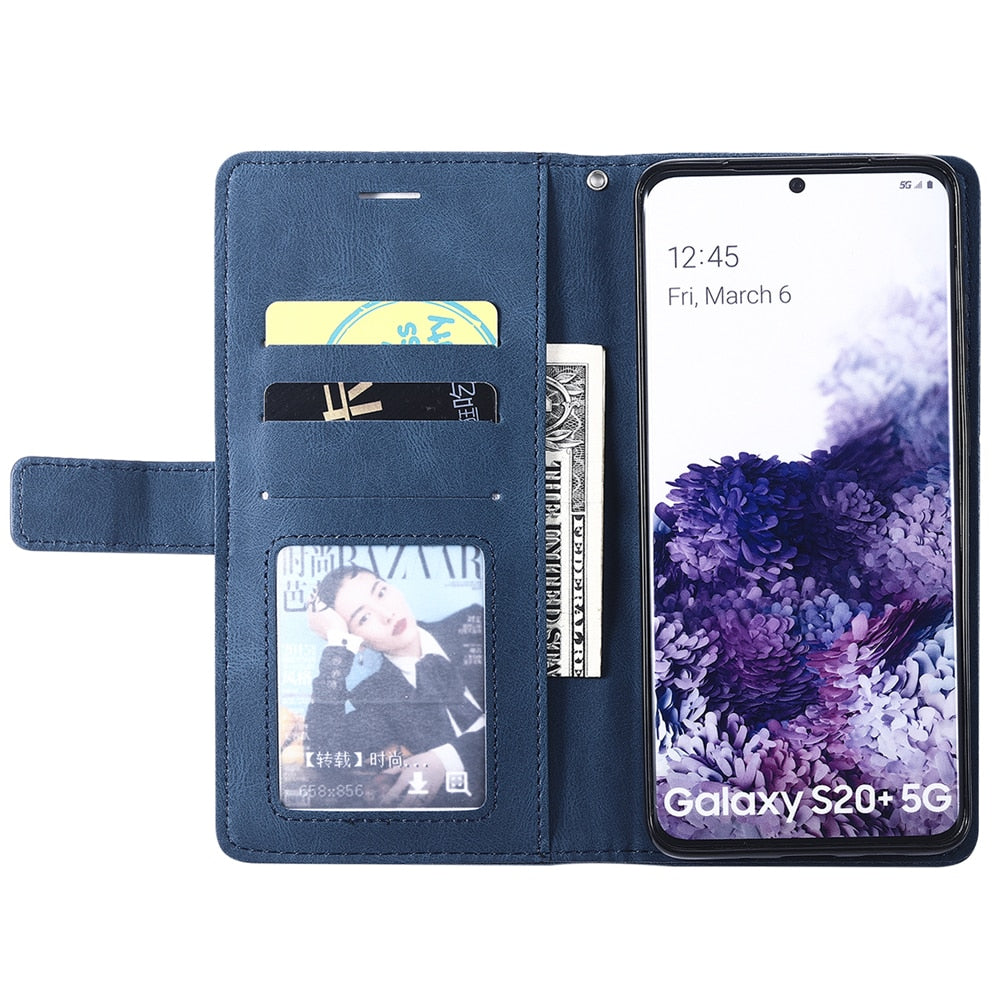 Anymob Samsung Red Flip Case Leather Phone Wallet Cover Protection-Mobile Phone Cases-PEROZ Accessories