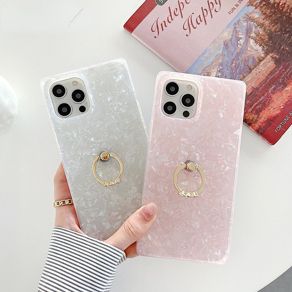 Anymob iPhone Case Pink Square Dream Shell Pattern Soft Silicone Cover-Mobile Phone Cases-PEROZ Accessories