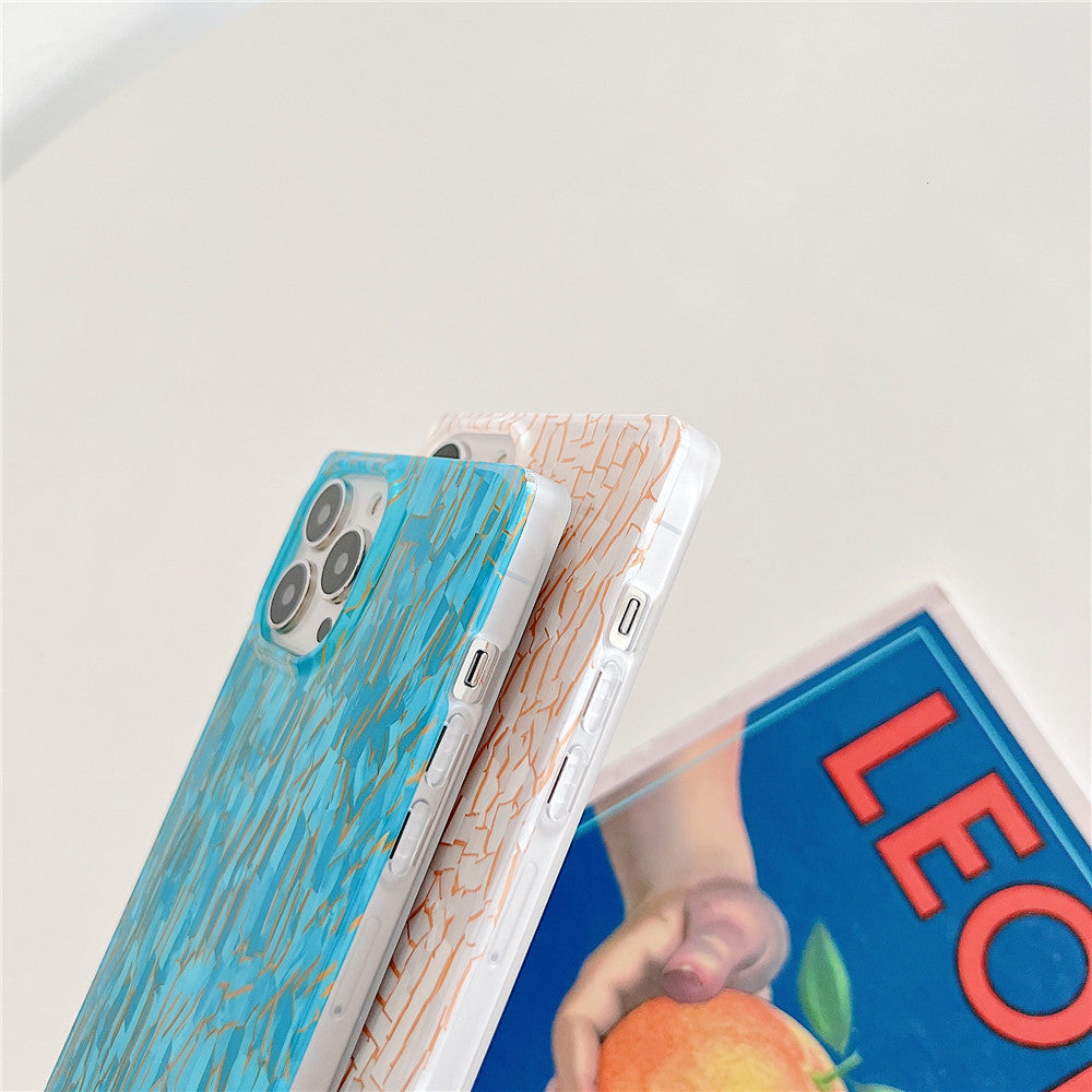 Anymob iPhone Case Sky Blue Luxury Glitter Shell Pattern with Bracelet Cover-Mobile Phone Cases-PEROZ Accessories
