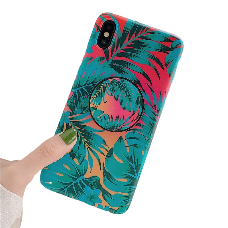 Anymob iPhone Case Blue Holder Stand Silicone Phone Back Cover-Mobile Phone Cases-PEROZ Accessories