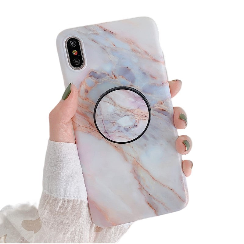 Anymob iPhone Case Gray Gradient Marble Cover Silicone Phone With Holder Stand-Mobile Phone Cases-PEROZ Accessories
