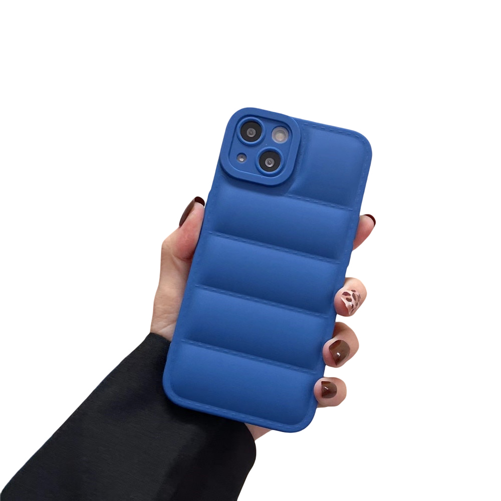 Anymob iPhone Case Blue Fashion Down Jacket Soft Silicon Cover Camera Protection Shockproof Case-Mobile Phone Cases-PEROZ Accessories