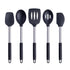 Anygleam Kitchen Utensils Non-stick Black/ Silver 5 Set Cooking Tool Accessories Heat Resistant Kitchenware-Spatula and Shovel-PEROZ Accessories