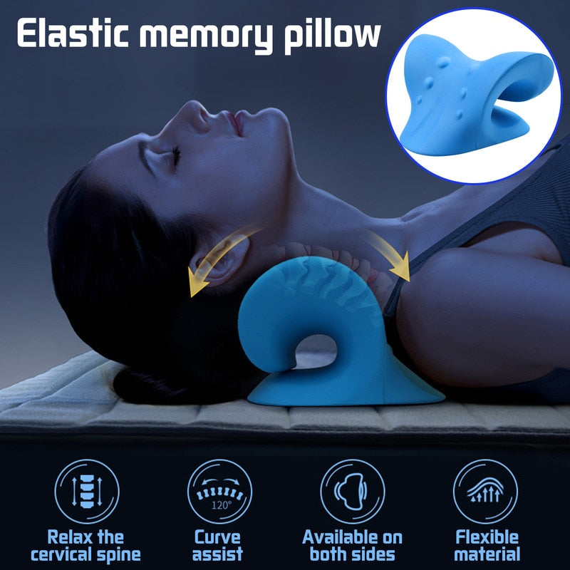 Anyfit Pink Neck Massager Pillow Shoulder Relaxer Cervical Spine Alignment Traction Device Pillow For Body Muscle Pain Relief-Exercise & Fitness-PEROZ Accessories