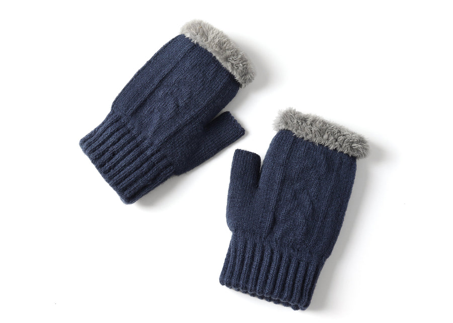 Tarramarra Fingerless Ultra Plush Knit Gloves-Gloves & Mittens-PEROZ Accessories