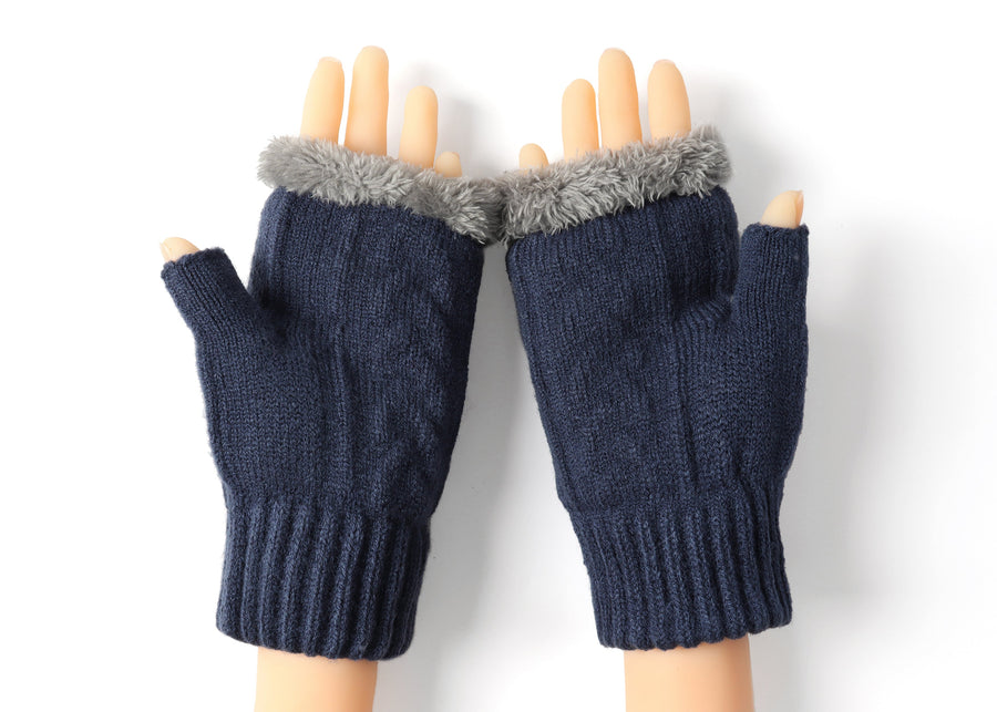 Tarramarra Fingerless Ultra Plush Knit Gloves-Gloves & Mittens-PEROZ Accessories