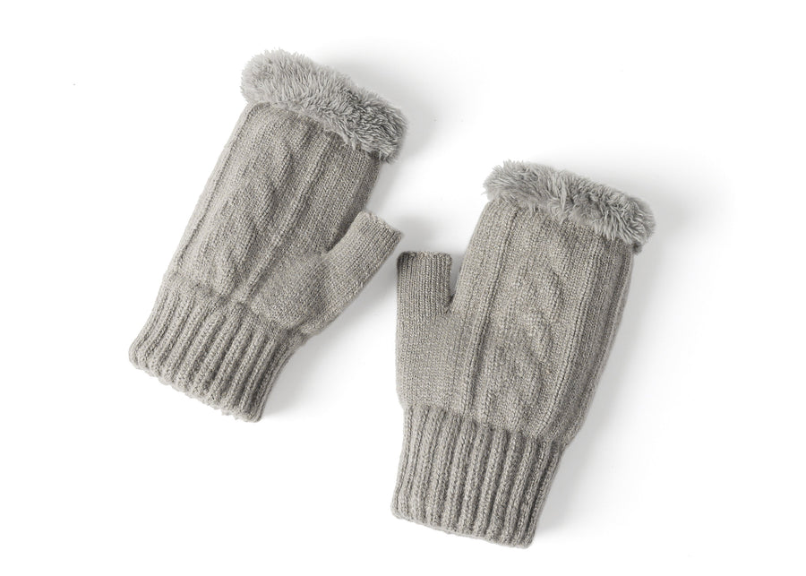 Tarramarra Fingerless Ultra Plush Knit Gloves-Gloves & Mittens-PEROZ Accessories