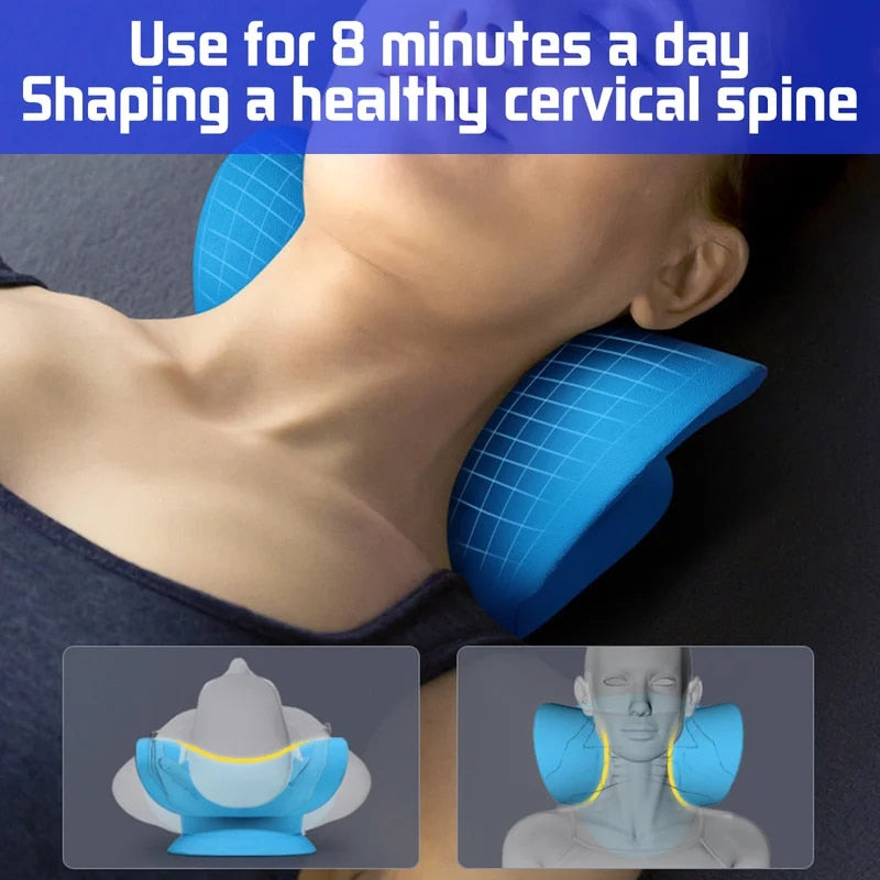 Anyfit Pink Neck Massager Pillow Shoulder Relaxer Cervical Spine Alignment Traction Device Pillow For Body Muscle Pain Relief-Exercise & Fitness-PEROZ Accessories