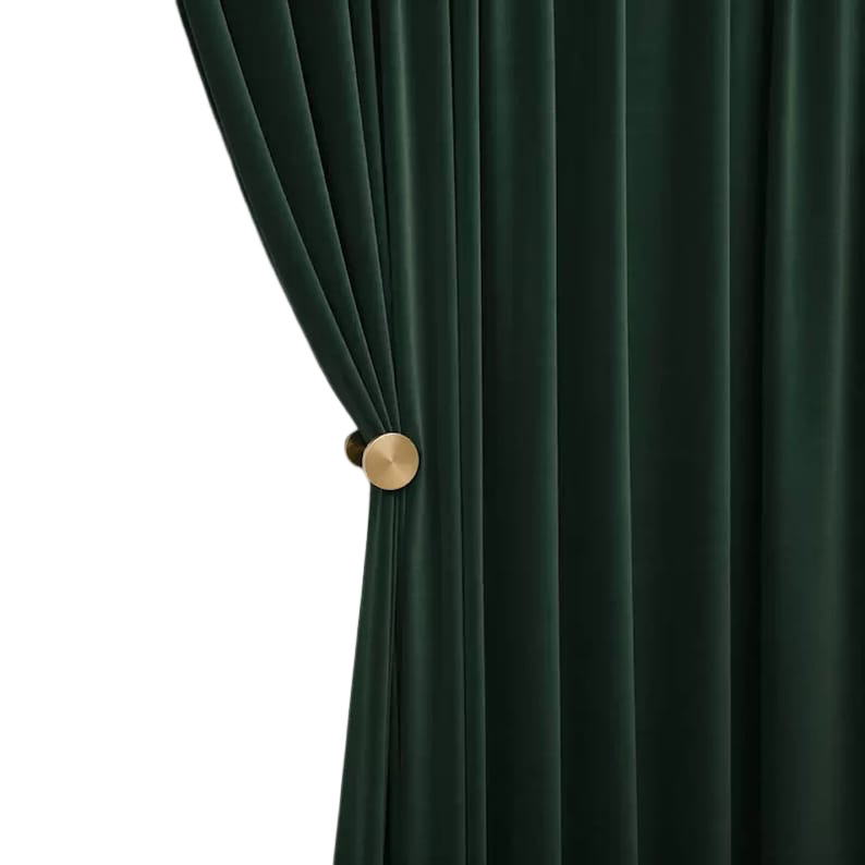 Anyhouz 300cm Green High Quality Modern Wool Velvet Blackout Curtains for Living Room Bedroom Dining Luxury Window Drape-Curtains & Drapes-PEROZ Accessories
