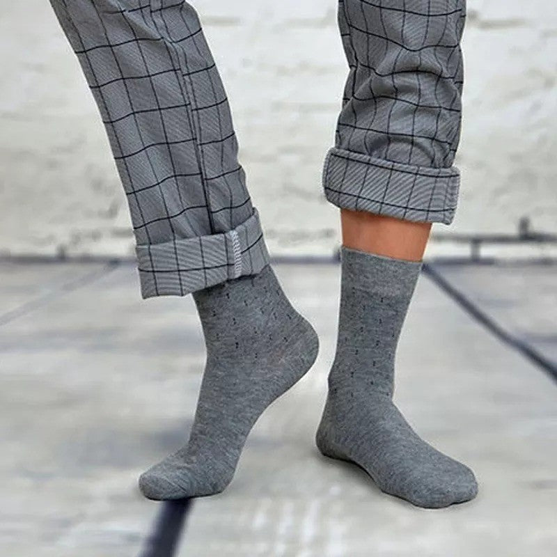 Anysox 5 Pairs Size 6-10 Casual Business Socks High Quality Cotton Breathable Elastic Line Design For Men-Socks-PEROZ Accessories