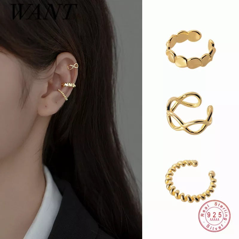 Anyco Fashion Earrings Spring Gold 925 Sterling Luxury Zircon Simple Pendant Charm Stud for Women Jewelry Accessories-Earrings-PEROZ Accessories