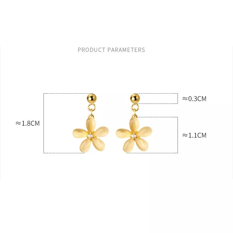 Anyco Fashion Earrings Siver 925 Sterling Sweet Opal Zircon Flower Pendant for Women Jewelry-Earrings-PEROZ Accessories