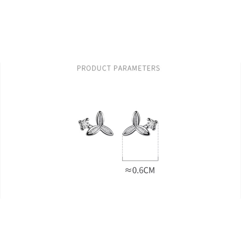 Anyco Fashion Earrings Gold 925 Sterling Silver Simple Sweet Clover Shiny Zircon Small Stud Teen Chic Ear Bone Piercing Women Jewelry-Earrings-PEROZ Accessories