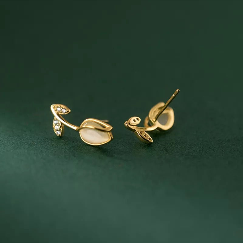 Anyco Fashion Earrings Silver 925 Sterling Romantic Statement Tulip Stud for Women Flower Jewelry-Earrings-PEROZ Accessories
