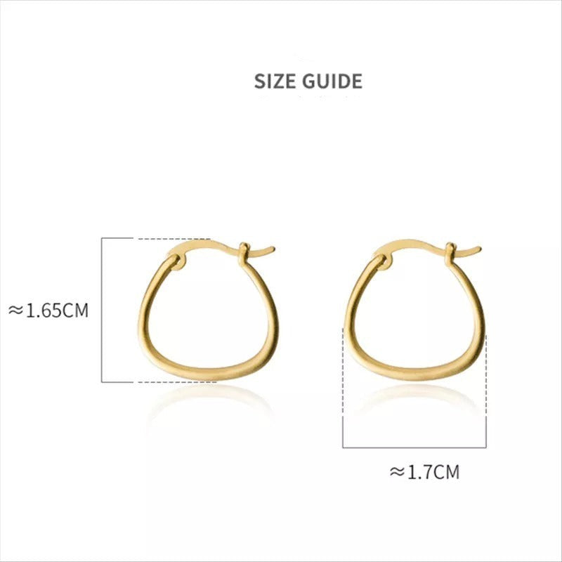 Anyco Fashion Earrings Genuine Gold Minimalist Golden Line Geometric Stud Earrings Hoop Jewelry Gift for Women-Earrings-PEROZ Accessories