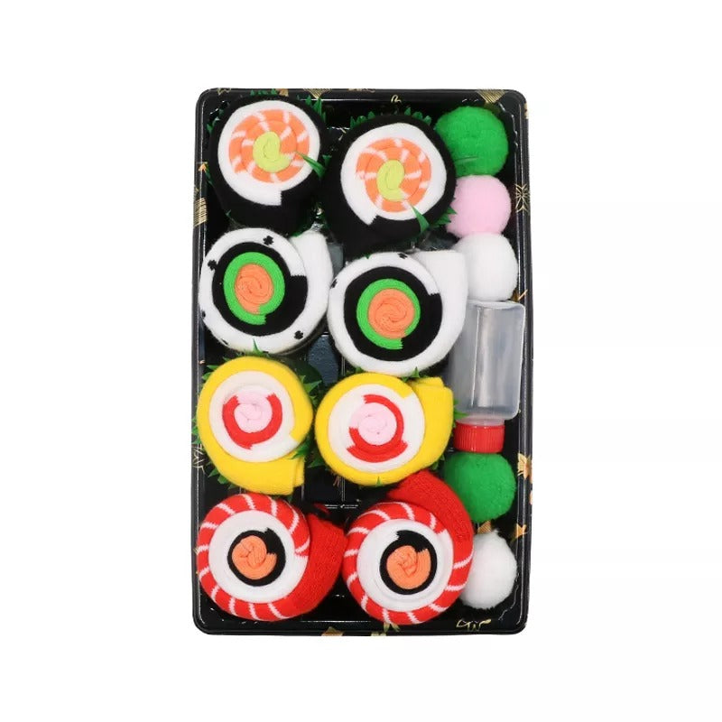 Anysox 4 Pairs Multi-color Size 5-11 Fashion Socks With Sushi Happy Harajuku Skate Cotton Comfortable To Wear Perfect Christmas Gift-Socks-PEROZ Accessories