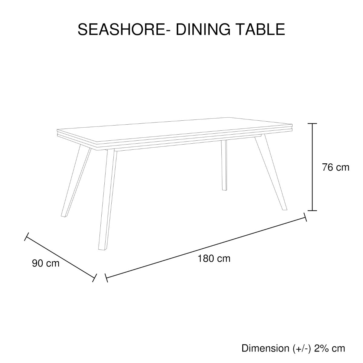 Dining Table 180cm Medium Size Solid Acacia Wooden Frame in Silver Brush Colour-Furniture > Dining-PEROZ Accessories