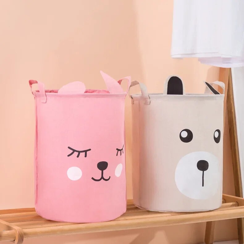 Anyhouz Storage Bag Rabbit Waterproof Folding Clothing Organizer Cartoon Cloth Art Storage Bucket Travel Wardrobe Organizer-Cloth Organizer-PEROZ Accessories