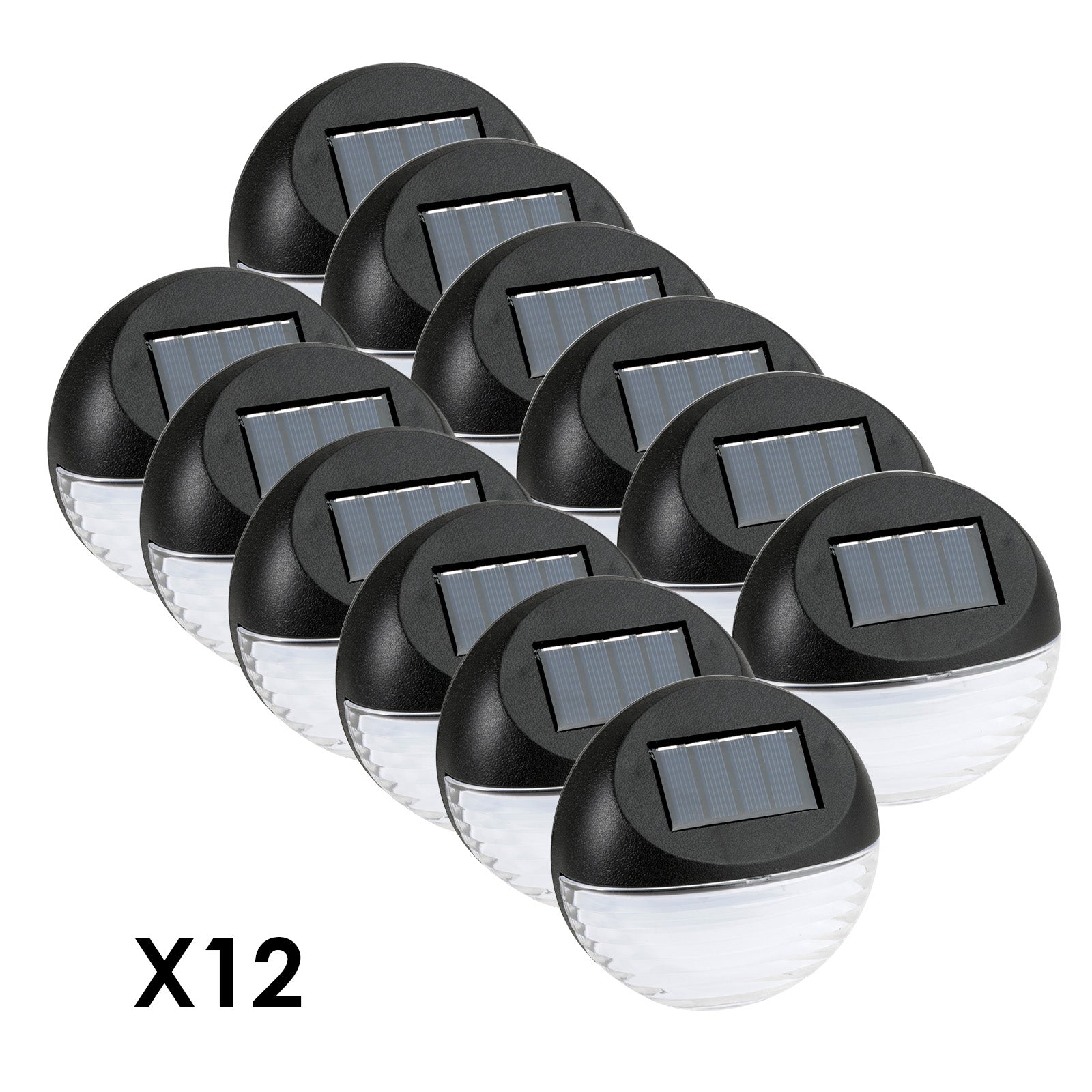 Utmark Round Solar LED Solar Fence Lights x 12 Pack-Outdoor Lights-PEROZ Accessories