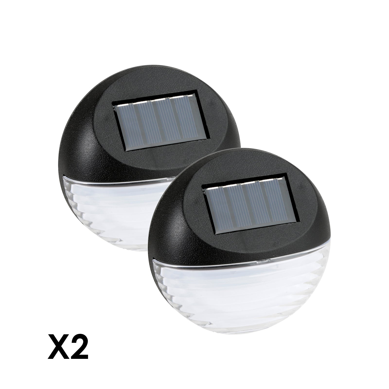 Utmark Round Solar LED Solar Fence Lights x 2 Pack-Outdoor Lights-PEROZ Accessories