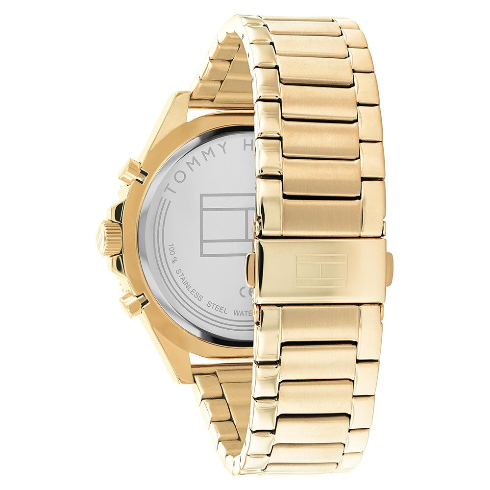 Tommy Hilfiger Ionic Thin Gold Plated 2 Steel Black Dial Men&