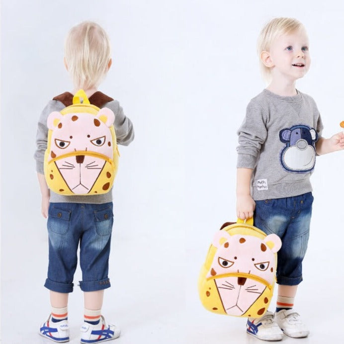 Anykidz 3D Yellow Leopard Kids School Backpack Cute Cartoon Animal Style Children Toddler Plush Bag Perfect Accessories For Boys and Girls-Backpacks-PEROZ Accessories