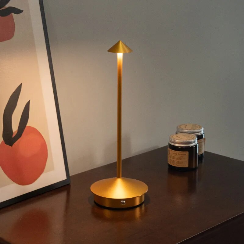 Anyhouz Hotel Lightning Lamp Silver Type-C Rechargeable Table Lamp Creative Dining Touch Led Decorative Lamp-Table Lamps-PEROZ Accessories