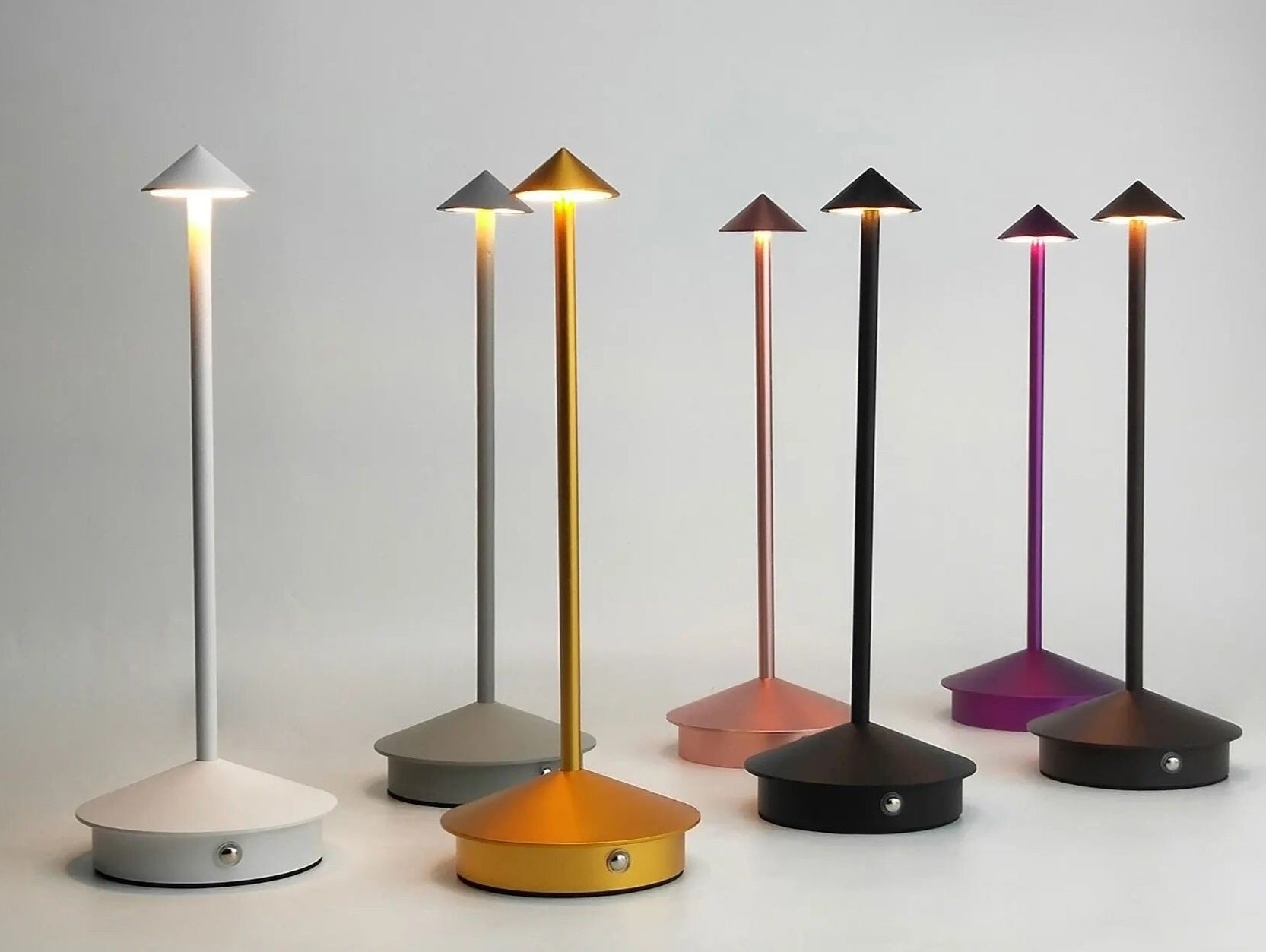 Anyhouz Hotel Lightning Lamp White Type-C Rechargeable Table Lamp Creative Dining Touch Led Decorative Lamp-Table Lamps-PEROZ Accessories
