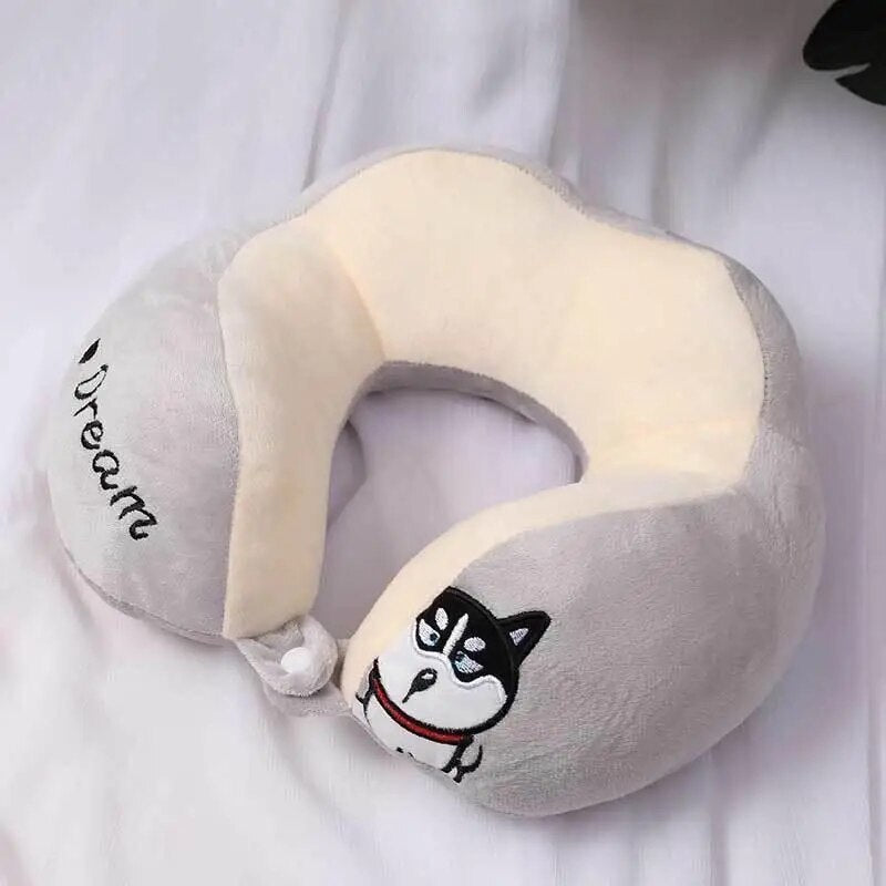 Anypack Neck Pillow Grey Cartoon Cute U-Shaped Comfortable Sleep Headrest-Neck Pillow-PEROZ Accessories