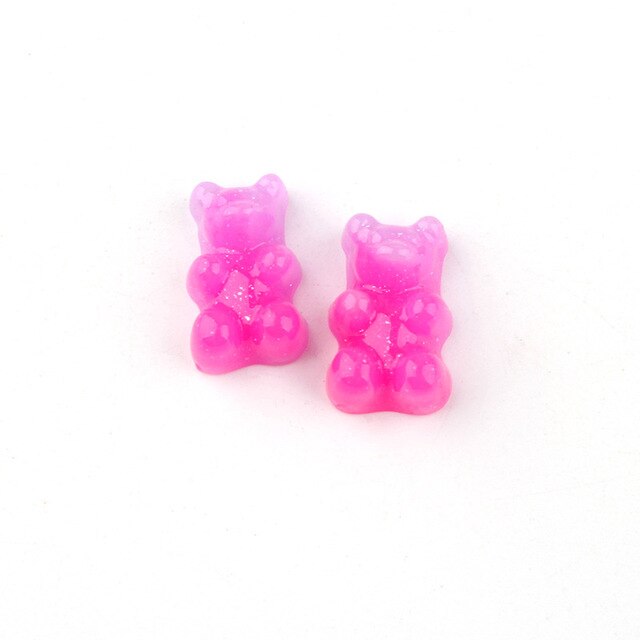 Anykidz 10pcs Gradient Pink Bear Shoe Charm Accessories Jeans Clogs Pendants Designer Ornament Jibbitz for Crocs-Shoe Charms-PEROZ Accessories