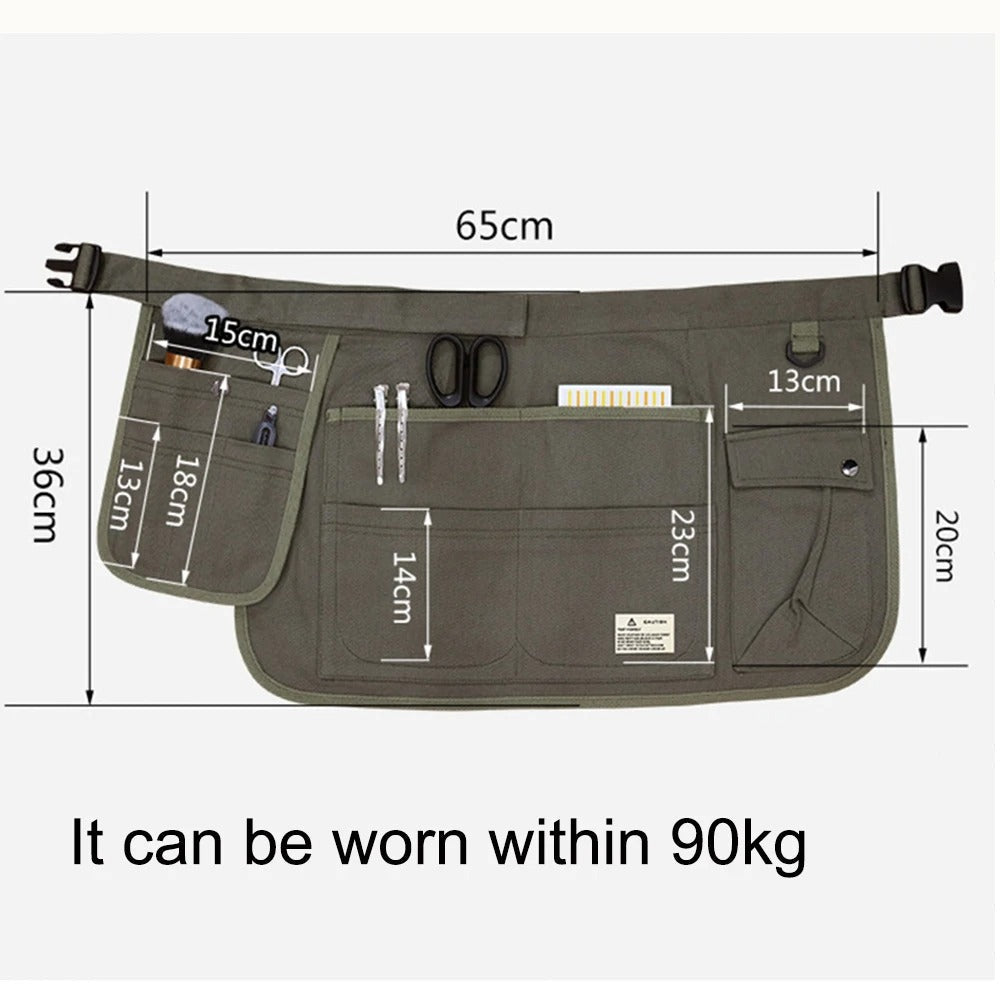 Anyhouz Gardening Apron Army Green Half Waist Canvas Multi Pocket Adjustable Industrial Tools Overalls For Men and Women-Aprons-PEROZ Accessories