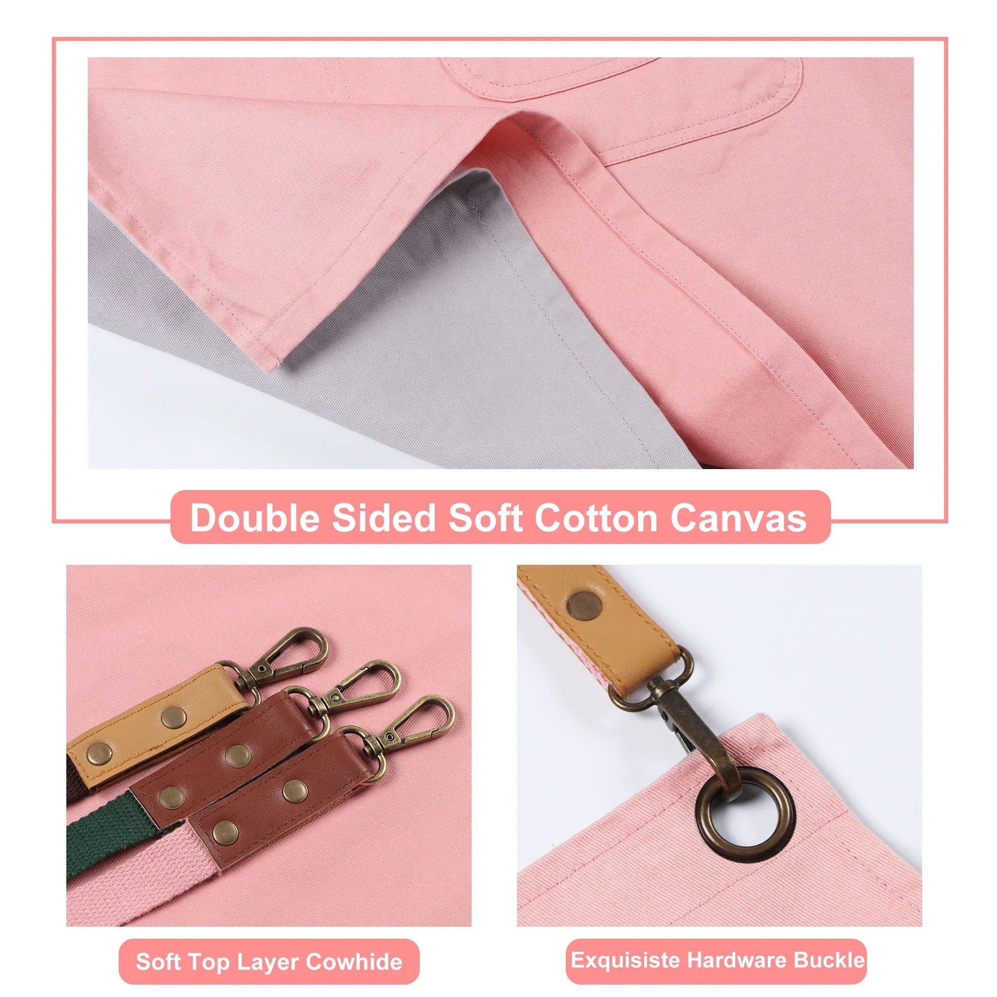 Anyhouz Kitchen Apron Pink Grey Newest Solid Cooking Apron for Men and Women Chef Waiter Cafe Hairdresser Bibs Garden Accessory Hot-Aprons-PEROZ Accessories