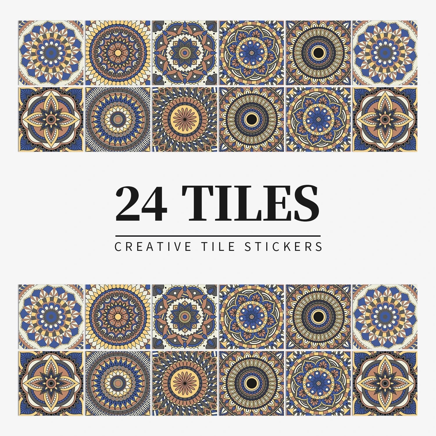 Anyhouz Wallpaper Brown Shade 15cmx15cm 24 Pcs Modern Retro Style PVC Tile Stickers Waterproof Self Adhesive Wall Home Decor-Wallpaper-PEROZ Accessories